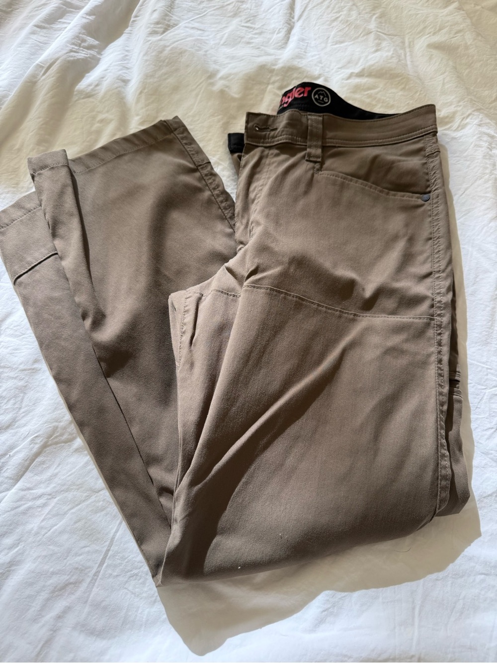Wrangler Men’s Relaxed Fit Work Pants in Taupe
